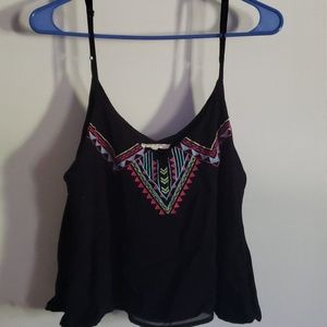 Black flowy crop top